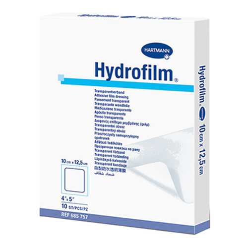 Самофиксирующаяся повязка HARTMANN Hydrofilm 10 см х 12,5 см прозрачная 10 шт.
