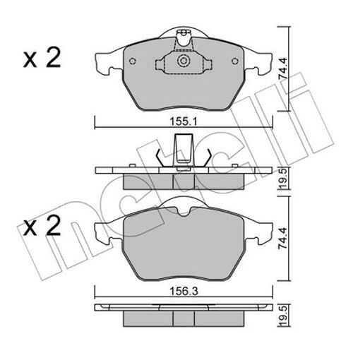 Комплект тормозных дисковых колодок METELLI 22-0118-0