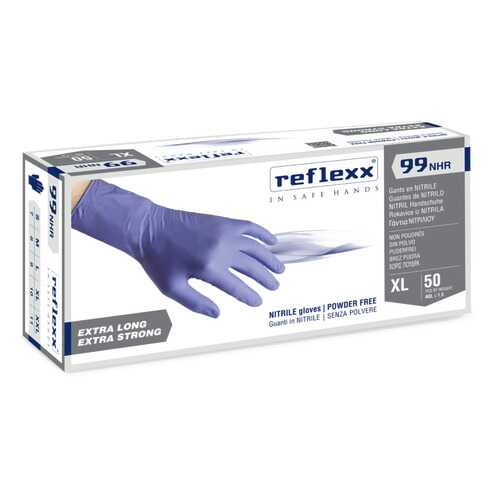 Одноразовые перчатки нитриловые химостойкие сверхдлинные Reflexx R99-L