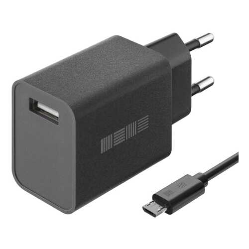 Сетевое зарядное устройство InterStep New RT:1*USB 2A, кабель microUSB 1м, Black