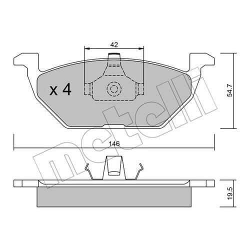 Комплект тормозных дисковых колодок METELLI 22-0211-0
