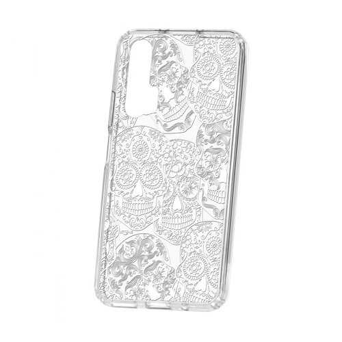 Чехол Kruche Huawei Honor 20 Pro Print Skull White