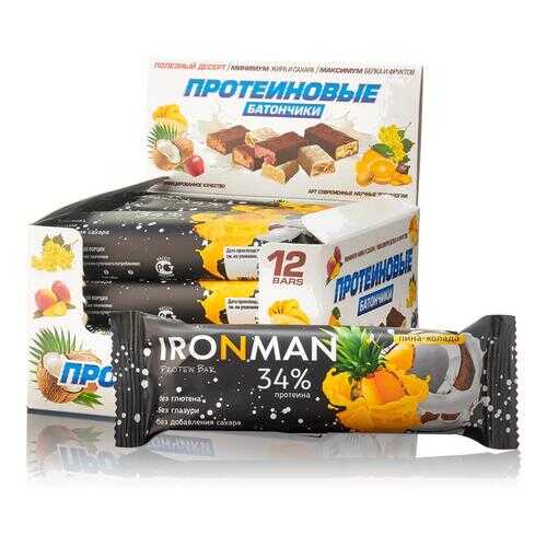 Батончик Ironman 32 Protein Bar 12 50 г, 12 шт., пина-колада