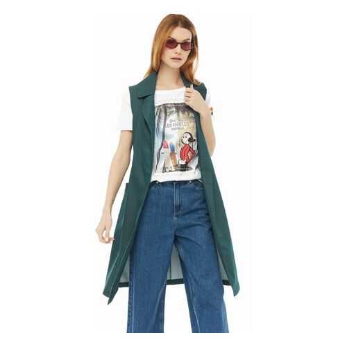 Жилет женский D&M by 1001DRESS DM01676EM зеленый L