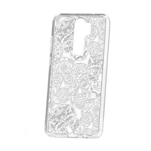 Чехол Kruche Xiaomi Redmi Note 8 Pro Print Skull White