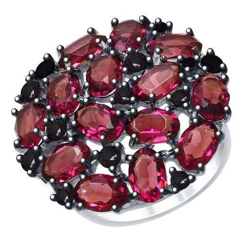 Кольцо женское SOKOLOV из серебра с кристаллами Swarovski и фианитами 94012682 р.18.5