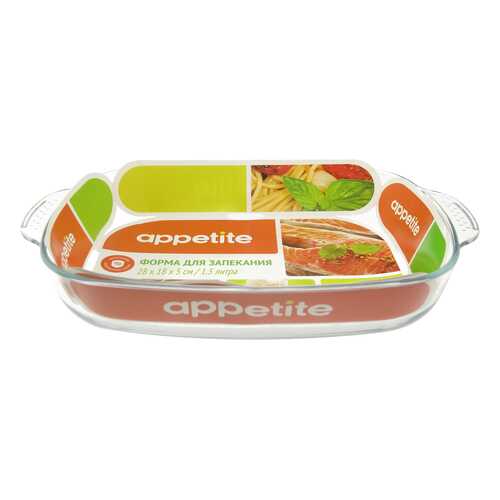 Форма стекл прям 28х18х5см/1,5л с руч ТМ Appetite