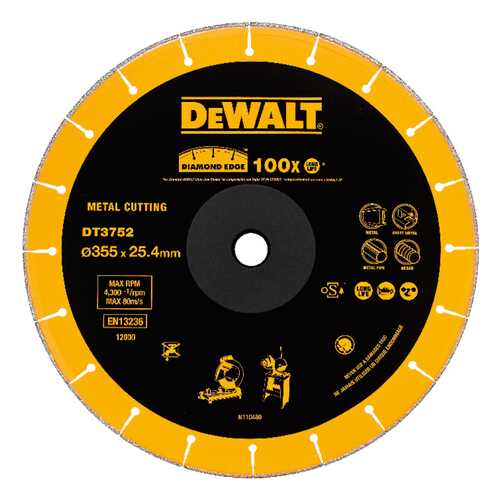 Диск алмазный отрезной по прочим материалам DeWALT DT3752-QZ