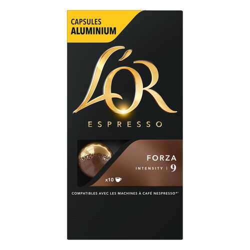 Капсулы L’OR Espresso Forza для кофемашин Nespresso 10 капсул
