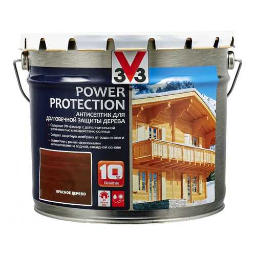 V33 Power Protection антисептик для долговечной защиты дерева 9 л, Цвет красное дерево