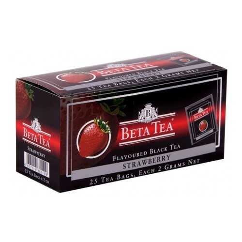 Чай черный в пакетиках для чашки Beta Tea клубника 25*2 г