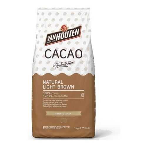 Какао порошок Van Houten 100% natural light brown 1 кг
