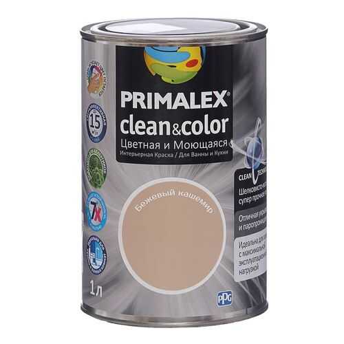 Краска для внутренних работ Primalex Clean&Color 1л Бежевый Кашемир, 420202