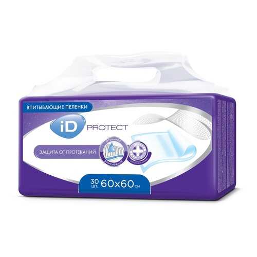 Одноразовые впитывающие пеленки, 60x60 см, 30 шт. iD Protect