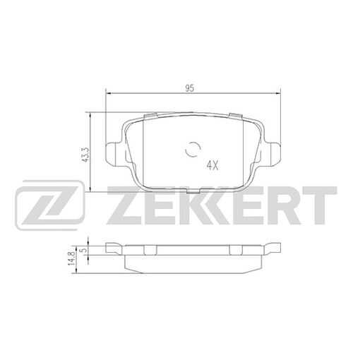 Комплект тормозных колодок, дисковый тормоз ZEKKERT BS-2821