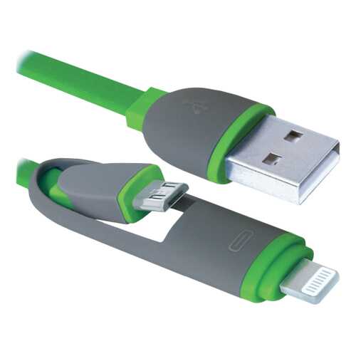 Кабель Defender Lightning 1м Green