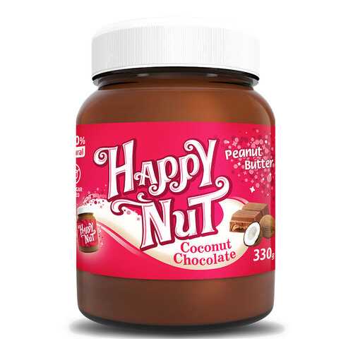 Арахисовая паста шоколадная HAPPY NUT с кокосом 330 г