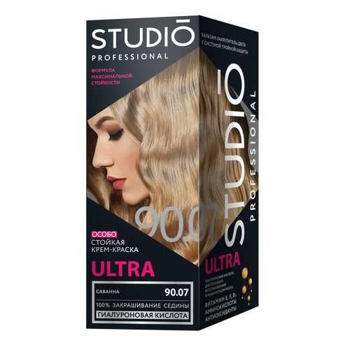 Комплект ULTRA для окрашивания волос STUDIO PROFESSIONAL 90.07 саванна 2*50+15 мл