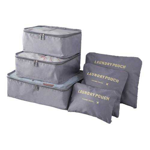 Набор для путешествий и хранения Laundry pouch из 6 сумок органайзеров серый