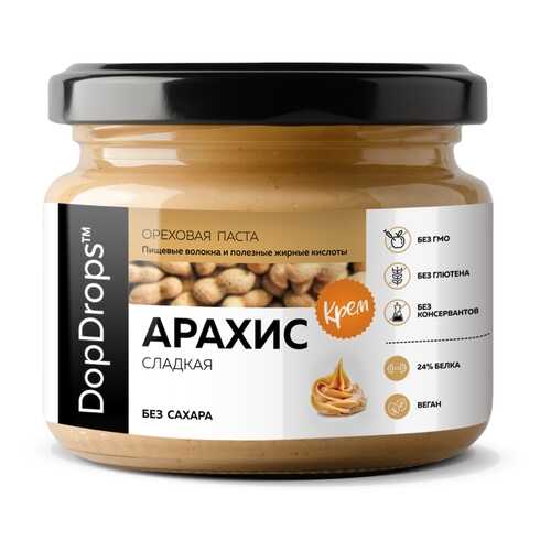 Арахисовая паста DopDrops Крем сладкая без сахара 250 г