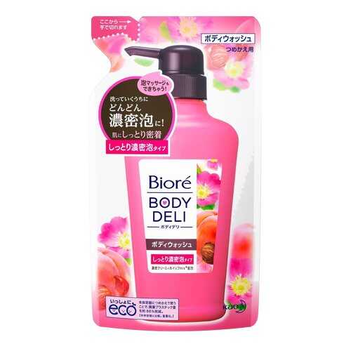 Гель для душа MegRhythm с ароматом персика и розы Kao Biore Body deli 340 мл