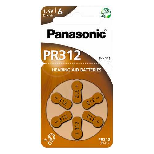 Батарейка Panasonic PR-312/6LB 6 шт