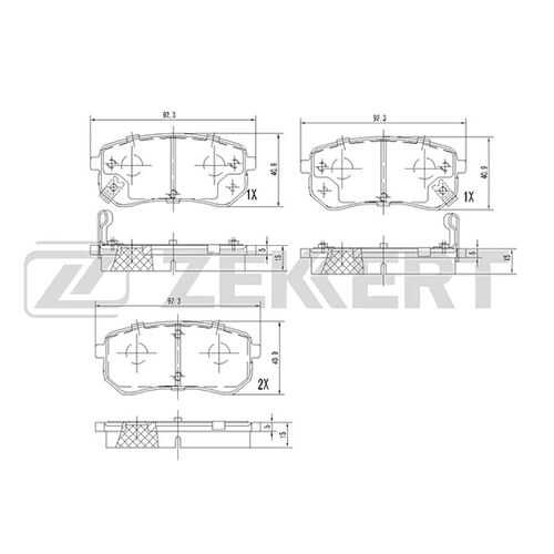 Комплект тормозных колодок, дисковый тормоз ZEKKERT BS-2442