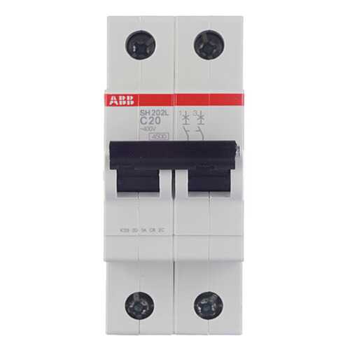 Выключатель автоматический модульный ABB SH202L, 2п, C, 20 А, 4,5 кА