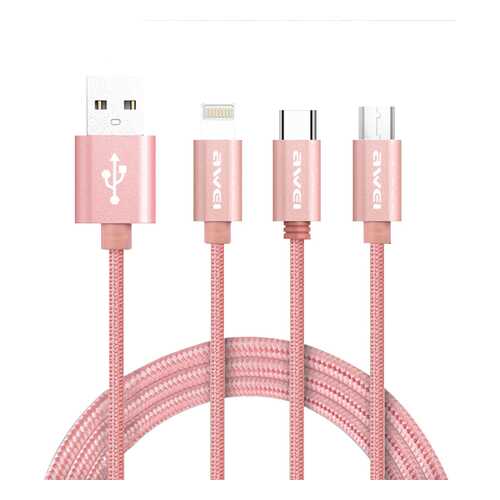 Кабель Awei CL-970-RGD (3 in 1) Rose gold