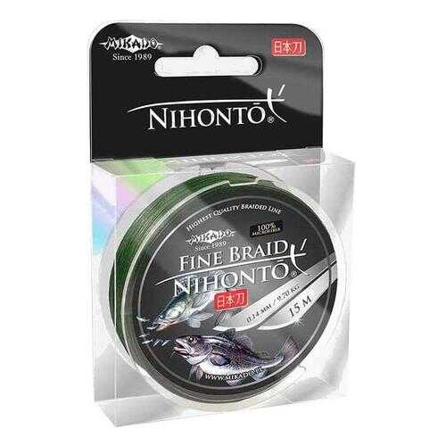 Шнур плетеный Mikado Nihonto Fine Braid 0,08 мм, 15 м, 4,95 кг green