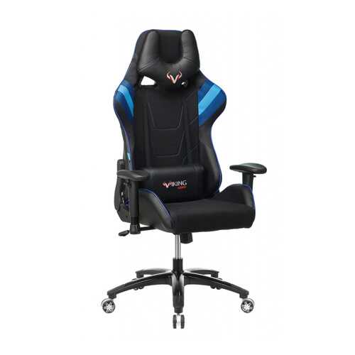 Кресло игровое Бюрократ VIKING 4 AERO BLUE две подушки черный/синий искусст.кожа/ткань