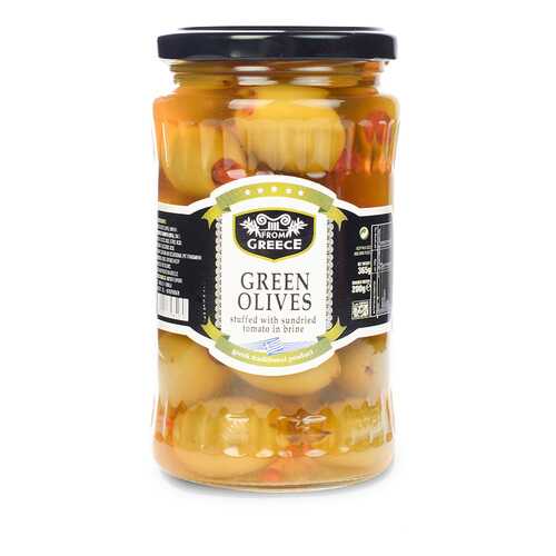 Оливки зеленые фаршированные вялеными томатами, From Greece, 365 г, Греция