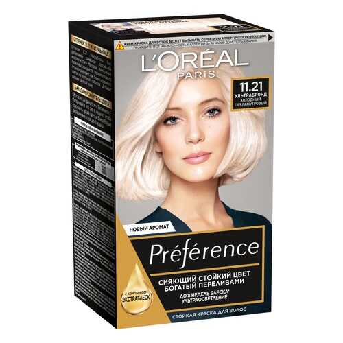 Краска для волос L'Oreal Paris Preference оттенок 11,21 ультраблонд перламутровый
