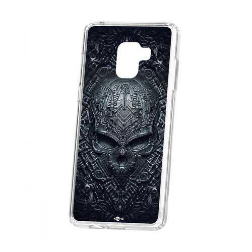Чехол Kruche Samsung Galaxy A8+ 2018 (A730) Print Череп техно