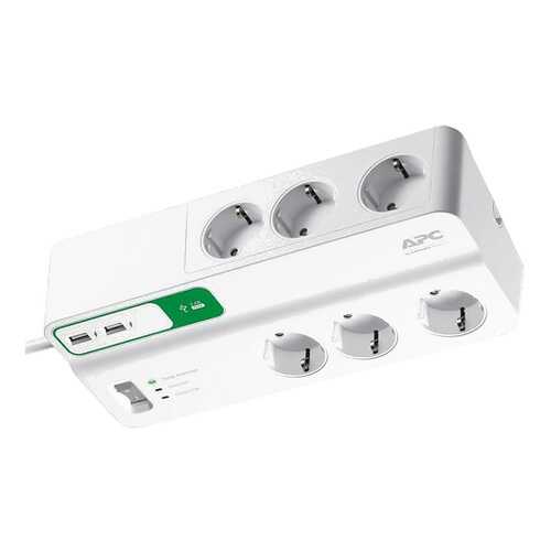 Сетевой фильтр APC PM6U-RS, 6 розеток, 2 м, White