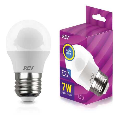 Лампочка светодиодная LED, шар Е27 7W 2700K теплый свет