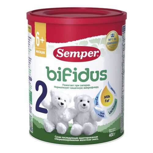 Молочная смесь Semper Bifidus 2 от 6 до 12 мес. 400 г