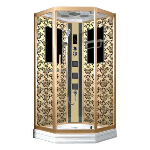 Душевая кабина Niagara Lux NG-7717G 100x100x215, золото с узором