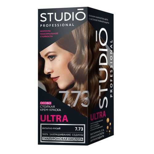 Комплект ULTRA для окрашивания волос STUDIO PROFESSIONAL 7.73 янтарно-русый 2*50+15 мл