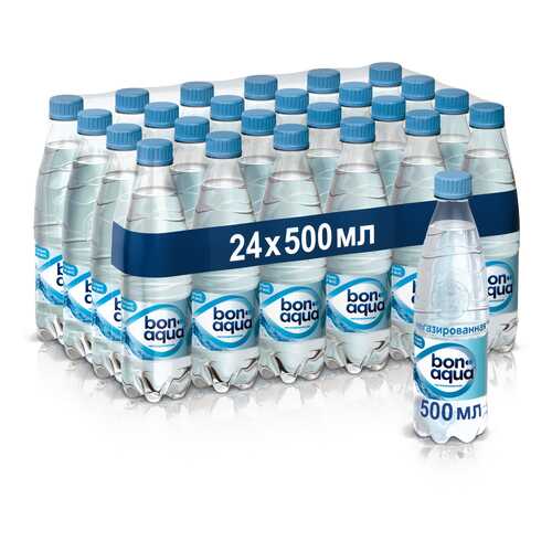 Вода Bonaqua чистая питьевая негазированная пластик 0.5 л 24 штуки в упаковке
