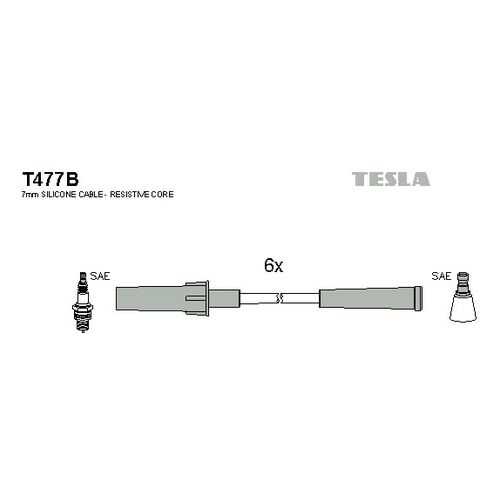 Комплект проводов зажигания TESLA T477B
