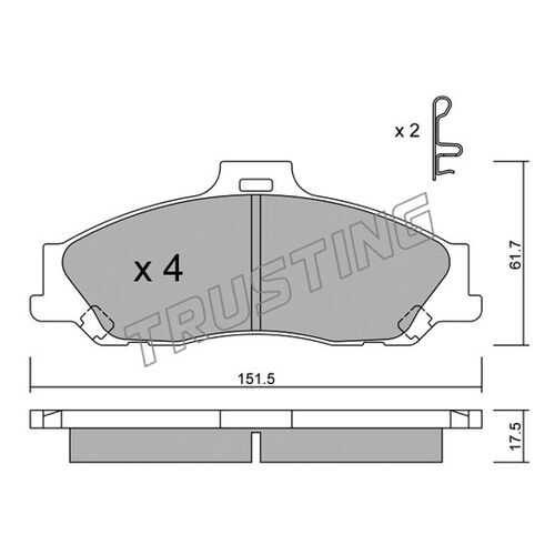 Комплект тормозных дисковых колодок TRUSTING 495.0
