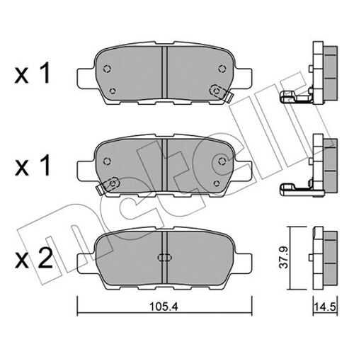 Комплект тормозных дисковых колодок METELLI 22-0612-0