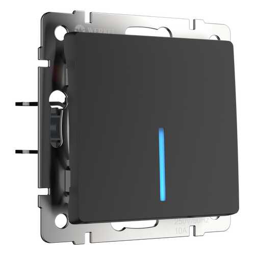 Выключатель Werkel WL08-SW-1G-2W-LED черный матовый