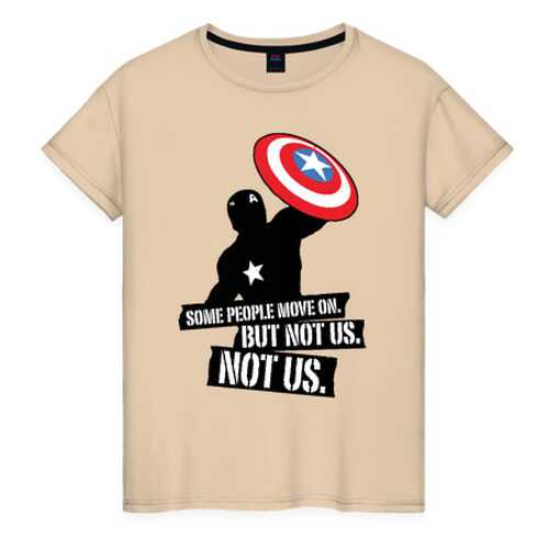 Футболка женская ВсеМайки Captain America бежевая 4XL
