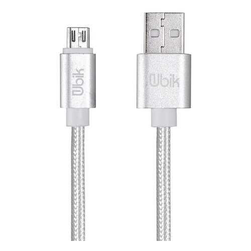 Кабель Ubik USB - microUSB (UM09) 1m 3A Silver