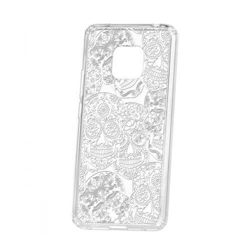 Чехол Kruche Huawei Mate 20 Pro Print Skull White