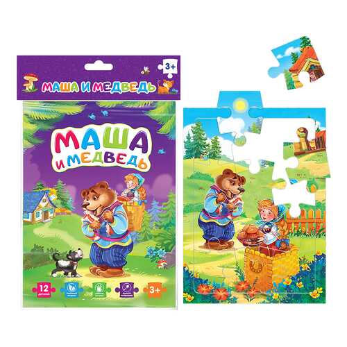 Пазл Malamalama Маша и медведь 12 элементов