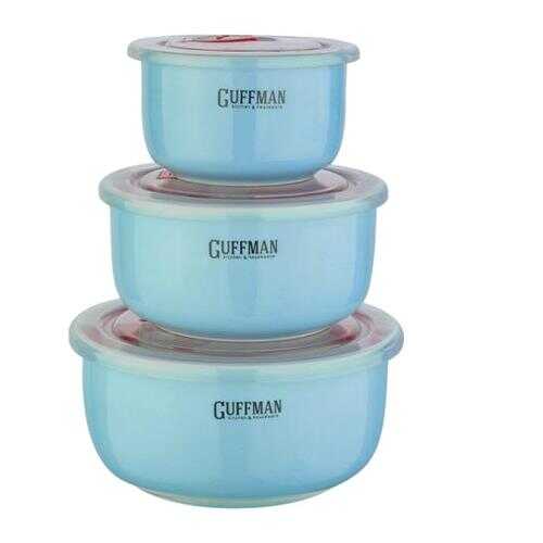 Набор контейнеров для продуктов GUFFMAN, Ceramics, 3 предмета, голубой/красный