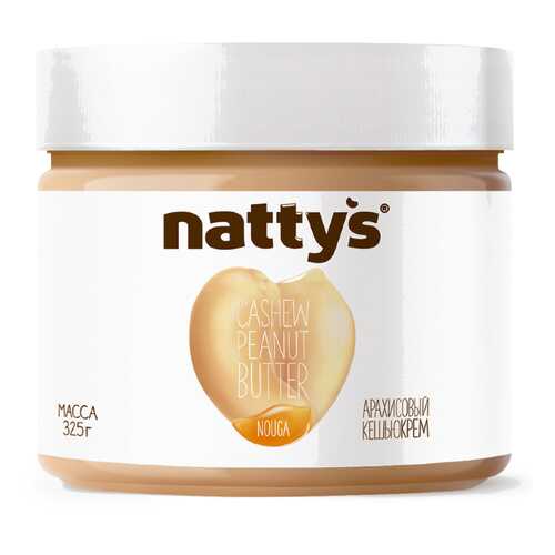 Паста Nattys кешью, арахисовая нуга с мёдом 325 г